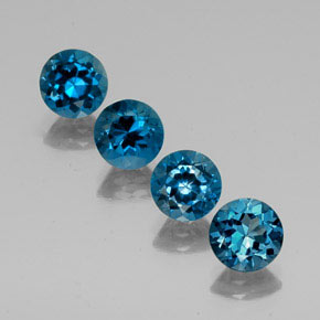 캐럿 천연 런던 블루 토파즈 보석, 라운드 컷, 7.19 mm, VVS-VS