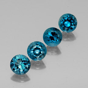 캐럿 천연 런던 블루 토파즈 보석, 라운드 컷, 7.19 mm, VVS-VS