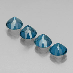 캐럿 천연 런던 블루 토파즈 보석, 라운드 컷, 7.19 mm, VVS-VS