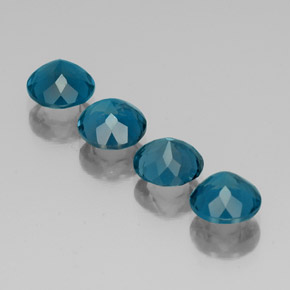 캐럿 천연 런던 블루 토파즈 보석, 라운드 컷, 7.05 mm, VVS-VS