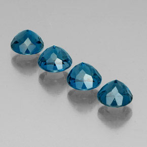 캐럿 천연 런던 블루 토파즈 보석, 라운드 컷, 7.13 mm, VVS-VS