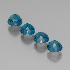 캐럿 천연 런던 블루 토파즈 보석, 라운드 컷, 6.03 mm, VVS-VS