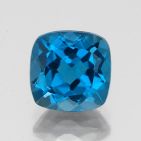 2.84캐럿 천연 런던 블루 토파즈, 쿠션 컷, 8.1×8 mm, VS