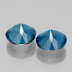 캐럿 천연 런던 블루 토파즈 보석, 라운드 컷, 8.13 mm, VVS-VS