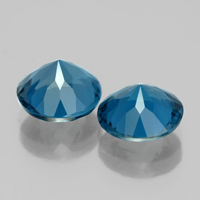 캐럿 천연 런던 블루 토파즈 보석, 라운드 컷, 7.98 mm, VS