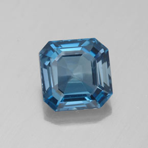 3.11캐럿 천연 런던 블루 토파즈, 에메랄드 컷, 8.1×8 mm, VS