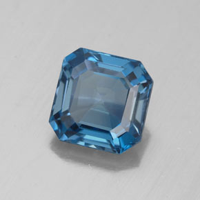 3.11캐럿 천연 런던 블루 토파즈, 에메랄드 컷, 8.1×8 mm, VS