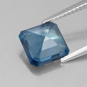 2.72캐럿 천연 런던 블루 토파즈, 에메랄드 컷, 8.3×8.2 mm, VS