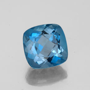 2.84캐럿 천연 런던 블루 토파즈, 쿠션 컷, 8.1×8 mm, VS