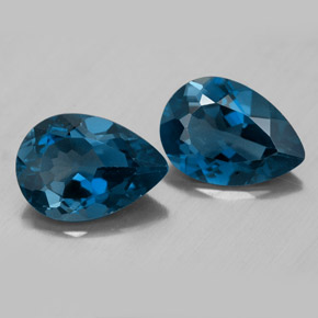 캐럿 천연 런던 블루 토파즈 보석, 배 모양, 10.8×7.7 mm, VVS-VS