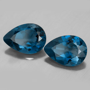 캐럿 천연 런던 블루 토파즈 보석, 배 모양, 10.8×7.7 mm, VVS-VS