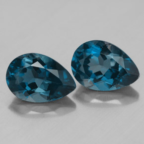 캐럿 천연 런던 블루 토파즈 보석, 배 모양, 9.7×6.9 mm, VVS