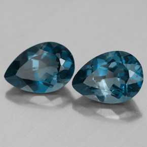 캐럿 천연 런던 블루 토파즈 보석, 배 모양, 9.7×6.9 mm, VVS