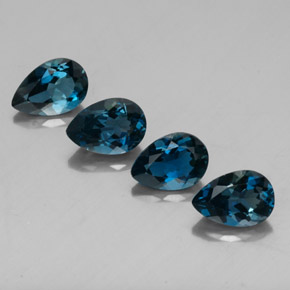 캐럿 천연 런던 블루 토파즈 보석, 배 모양, 9.9×6.8 mm, VVS-VS