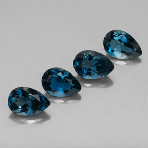 캐럿 천연 런던 블루 토파즈 보석, 배 모양, 9.9×6.8 mm, VVS-VS