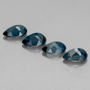 캐럿 천연 런던 블루 토파즈 보석, 배 모양, 9.9×6.8 mm, VVS-VS