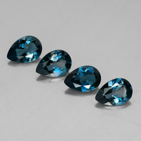 캐럿 천연 런던 블루 토파즈 보석, 배 모양, 10.9×7.6 mm, VVS-VS
