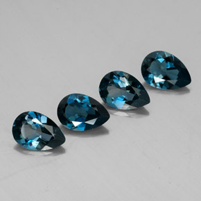 캐럿 천연 런던 블루 토파즈 보석, 배 모양, 10.9×7.6 mm, VVS-VS