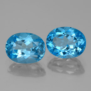4.85캐럿 천연 스위스 블루 토파즈 보석, 타원형 컷, 9.1×7.2 mm, VVS-VS