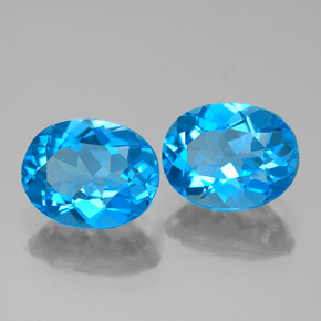 캐럿 천연 스위스 블루 토파즈 보석, 타원형 컷, 9.2×7.3 mm, VVS-VS