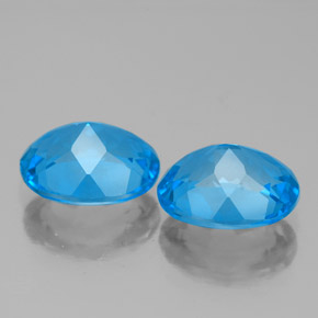 캐럿 천연 스위스 블루 토파즈 보석, 타원형 컷, 9.2×7.3 mm, VVS-VS