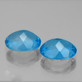 캐럿 천연 스위스 블루 토파즈 보석, 타원형 컷, 9.2×7.1 mm, VVS-VS