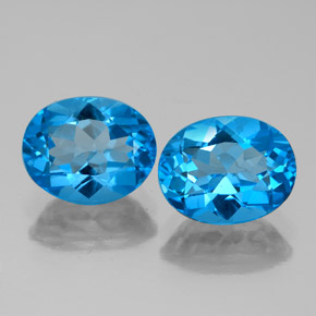 캐럿 천연 스위스 블루 토파즈 보석, 타원형 컷, 9.2×7.2 mm, VVS-VS