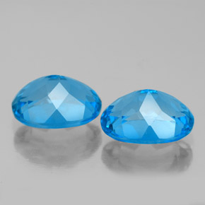 캐럿 천연 스위스 블루 토파즈 보석, 타원형 컷, 9.2×7.2 mm, VVS-VS