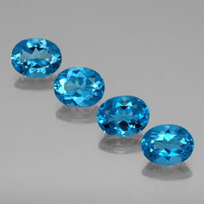 캐럿 천연 스위스 블루 토파즈 보석, 타원형 컷, 9.1×7.1 mm, VVS-VS
