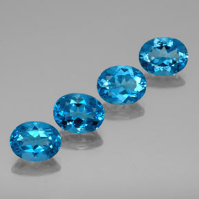 캐럿 천연 스위스 블루 토파즈 보석, 타원형 컷, 9.1×7.1 mm, VVS-VS
