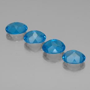 캐럿 천연 스위스 블루 토파즈 보석, 타원형 컷, 9.1×7.1 mm, VVS-VS