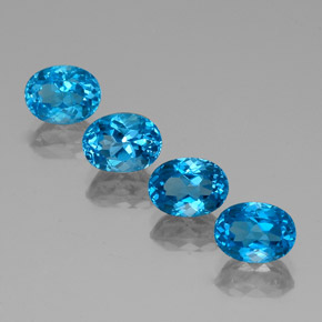캐럿 천연 스위스 블루 토파즈 보석, 타원형 컷, 8×6.1 mm, VVS-VS