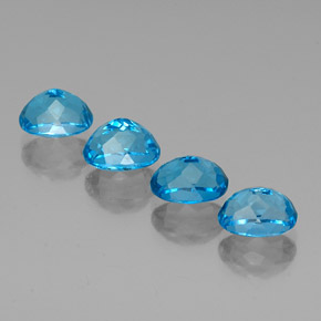 캐럿 천연 스위스 블루 토파즈 보석, 타원형 컷, 8×6.1 mm, VVS-VS