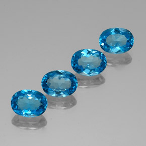 캐럿 천연 스위스 블루 토파즈 보석, 타원형 컷, 8.1×6.1 mm, VVS-VS