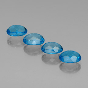 캐럿 천연 스위스 블루 토파즈 보석, 타원형 컷, 8.1×6.1 mm, VVS-VS