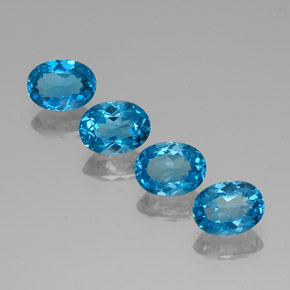 6.84캐럿 천연 딥 아쿠아 토파즈 보석, 타원형 컷, 8.1×6.1 mm, VVS-VS