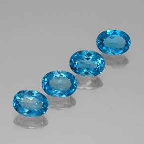 6.84캐럿 천연 딥 아쿠아 토파즈 보석, 타원형 컷, 8.1×6.1 mm, VVS-VS