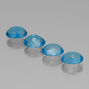 6.84캐럿 천연 딥 아쿠아 토파즈 보석, 타원형 컷, 8.1×6.1 mm, VVS-VS