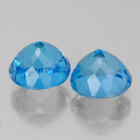 캐럿 천연 스위스 블루 토파즈 보석, 라운드 컷, 8.17 mm, VVS-VS