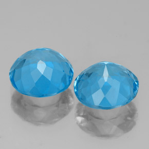 캐럿 천연 스위스 블루 토파즈 보석, 라운드 컷, 8.01 mm, VVS-VS
