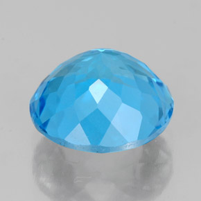 3.48캐럿 천연 스위스 블루 토파즈, 라운드 컷, 9.04 mm, VVS