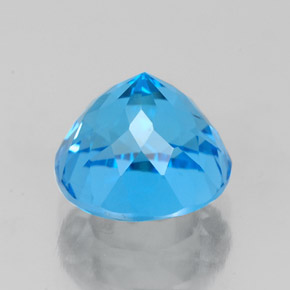 3.16캐럿 천연 스위스 블루 토파즈, 라운드 컷, 8.24 mm, VS