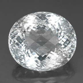 86.40캐럿 천연 화이트 토파즈, 타원형 컷, 27.5×23.9 mm, VVS