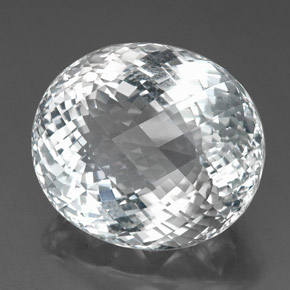 86.40캐럿 천연 화이트 토파즈, 타원형 컷, 27.5×23.9 mm, VVS