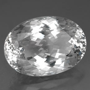 80.85캐럿 천연 화이트 토파즈, 타원형 컷, 31.1×22 mm, VVS