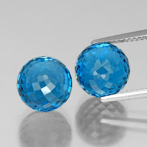 13.85캐럿 천연 스위스 블루 토파즈 보석, 구형 / 볼, 9.21 mm, VVS-VS