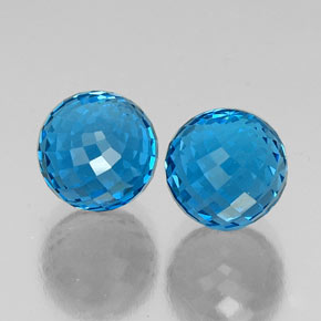 13.85캐럿 천연 스위스 블루 토파즈 보석, 구형 / 볼, 9.21 mm, VVS-VS