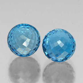 11.51캐럿 천연 스위스 블루 토파즈 보석, 구형 / 볼, 8.62 mm, VVS-VS