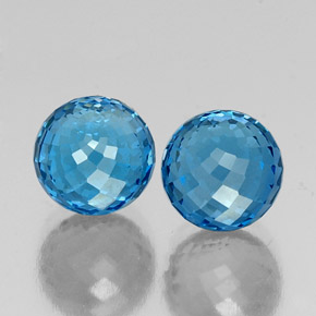 14.32캐럿 천연 스위스 블루 토파즈 보석, 구형 / 볼, 9.27 mm, VVS