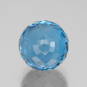 6.55캐럿 천연 블루 토파즈, 구형 / 볼, 8.98 mm, VS